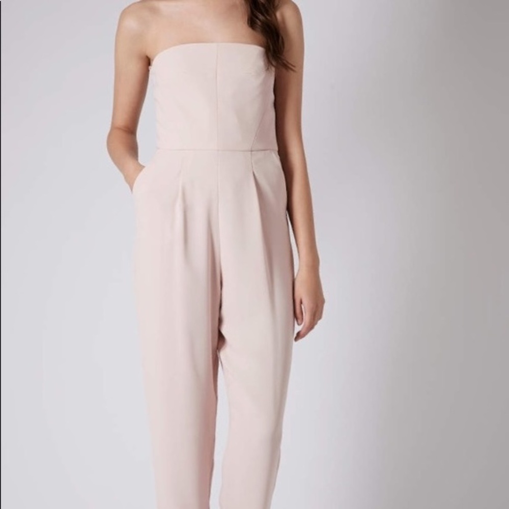 TOPSHOP Pink Strapless Jumpsuit - US Size 6